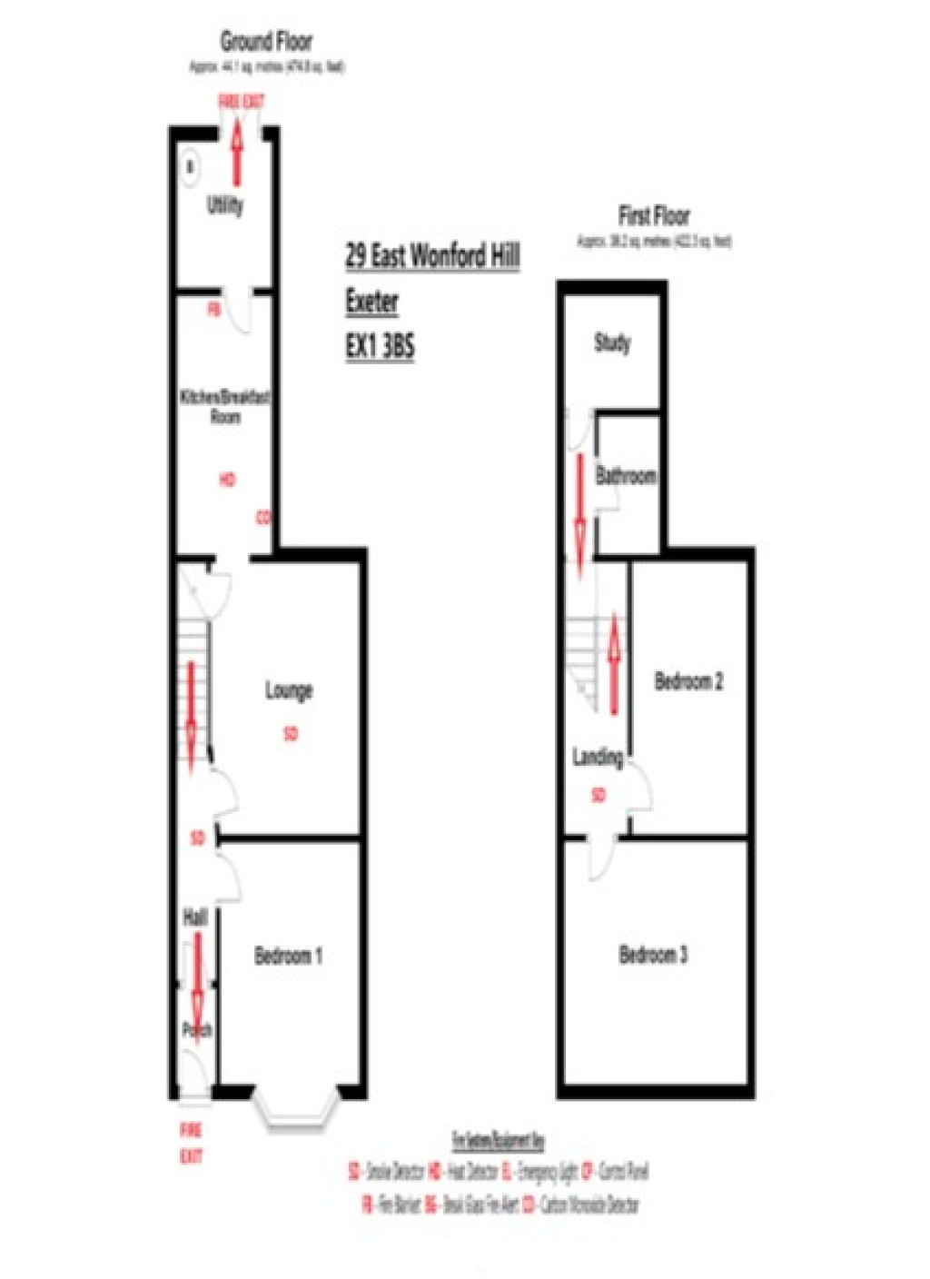 Floorplans For East Wonford Hill, Exeter