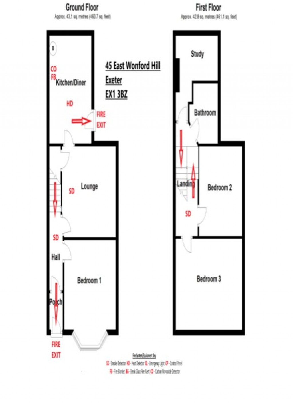 Floorplans For East Wonford Hill, Exeter