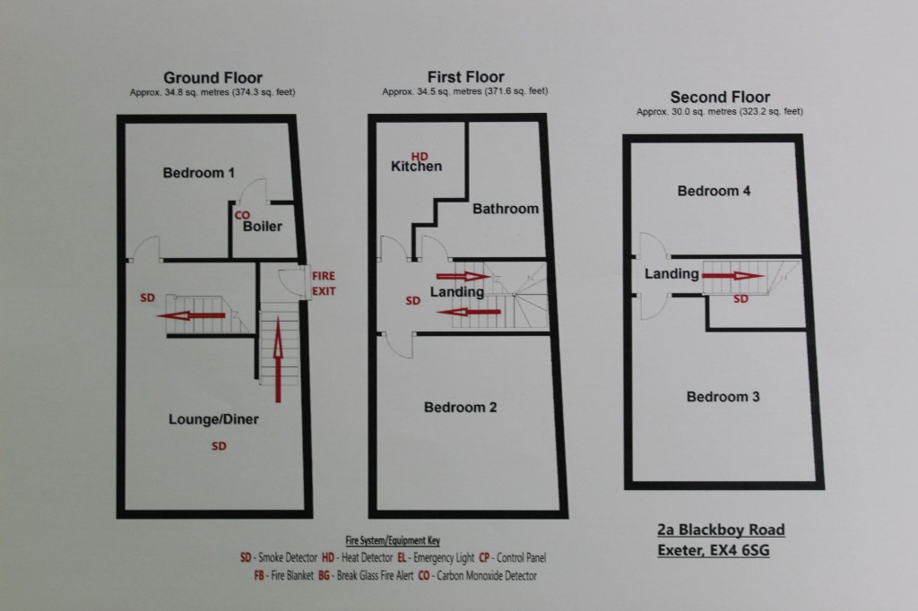 Floorplans For Blackboy Road, Exeter