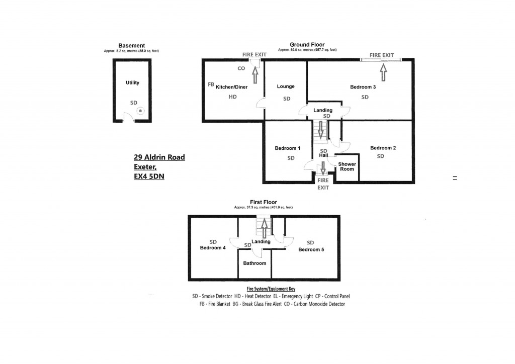 Floorplans For Aldrin Road, Exeter