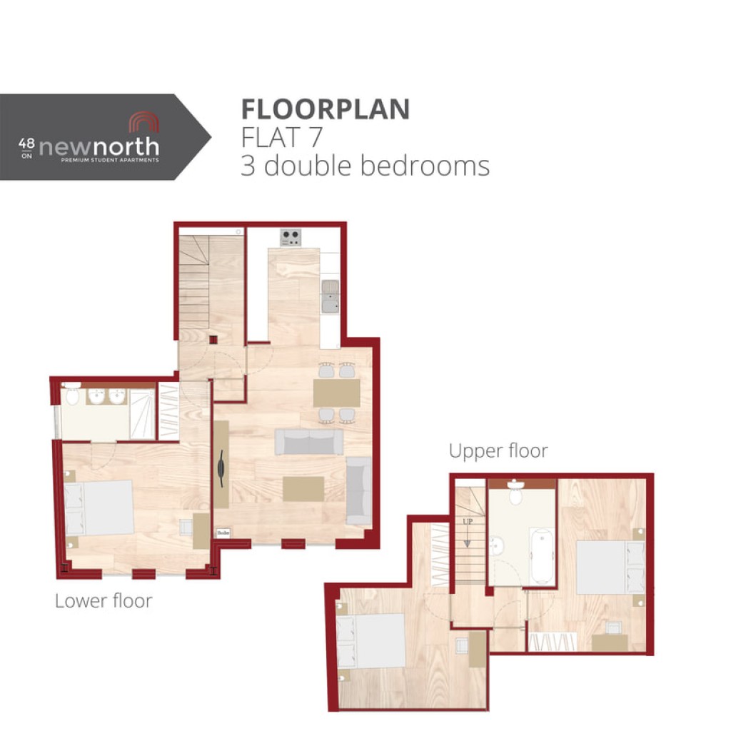 Floorplans For The Courtyard, 48 New North Road, Exeter