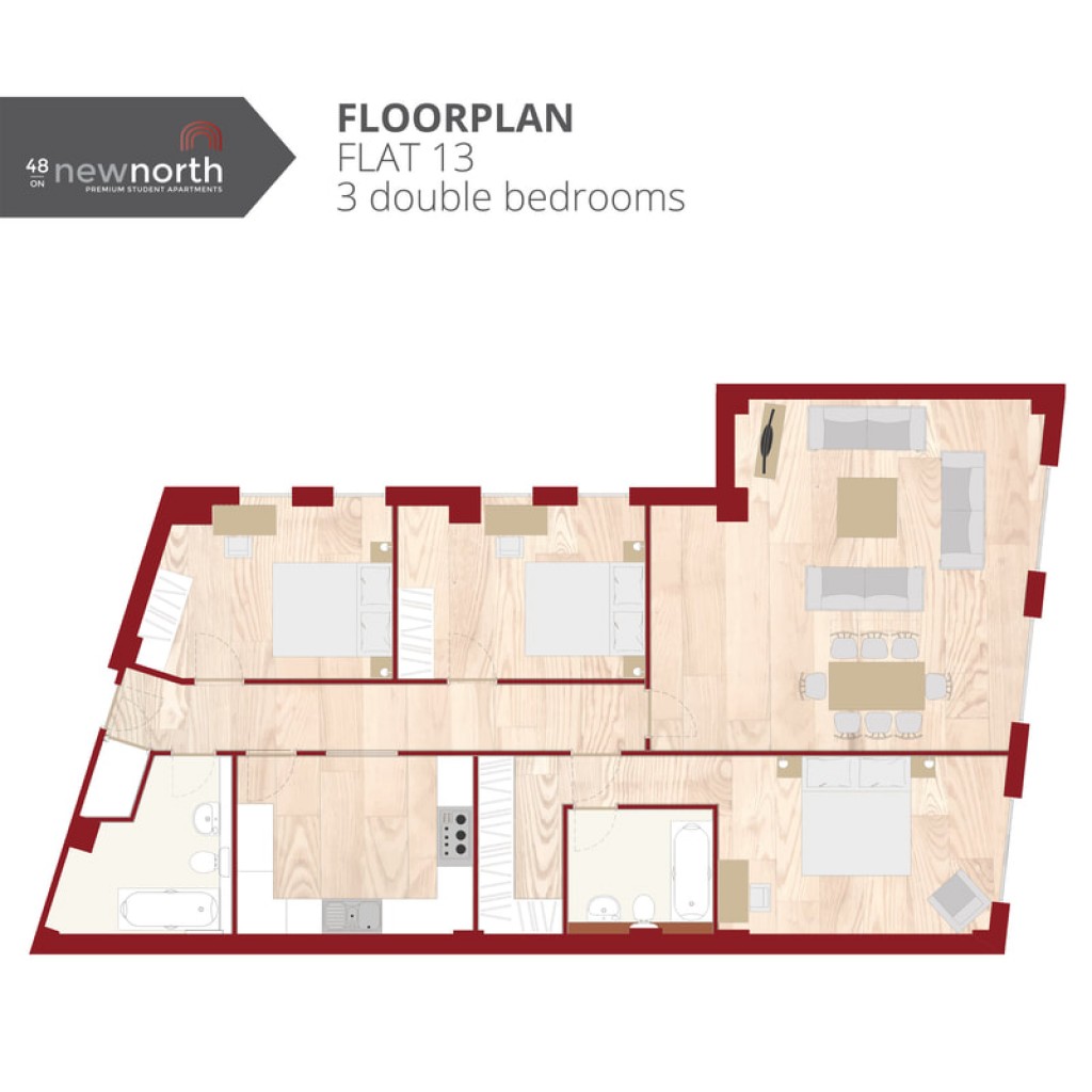 Floorplans For The Courtyard, 48 New North Road, Exeter