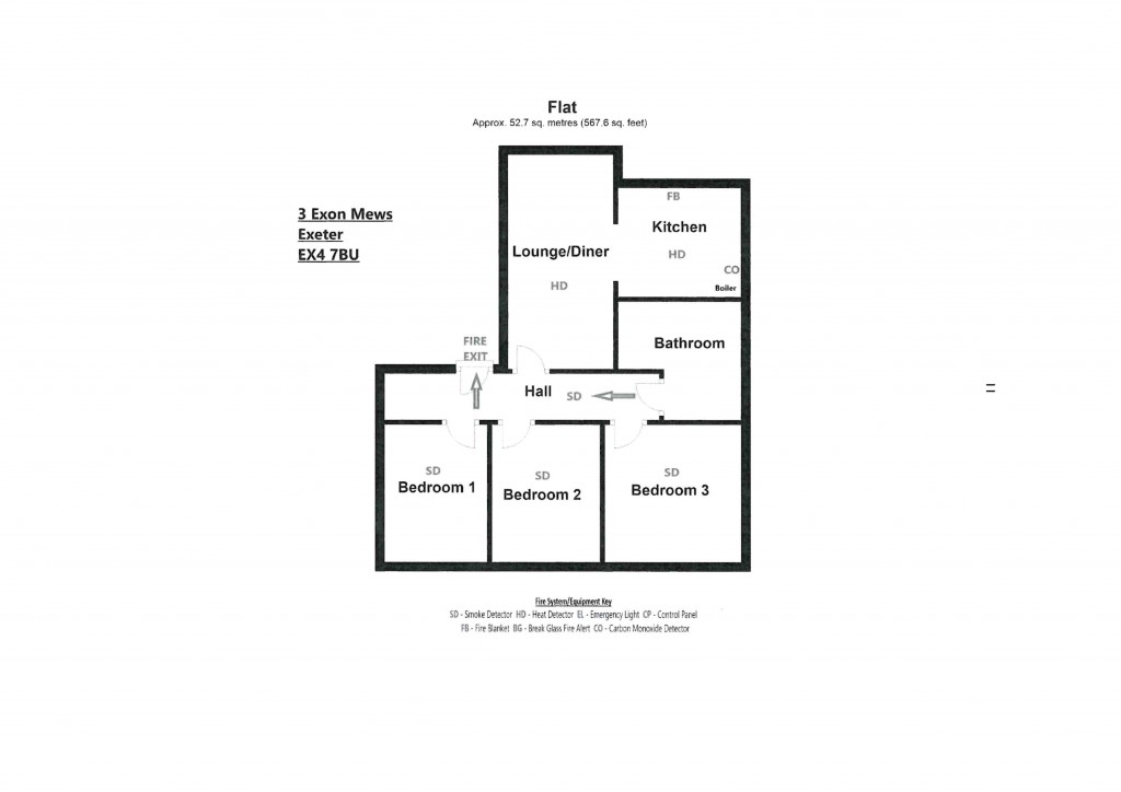 Floorplans For Exon Mews, Mount Pleasant Road, Exeter