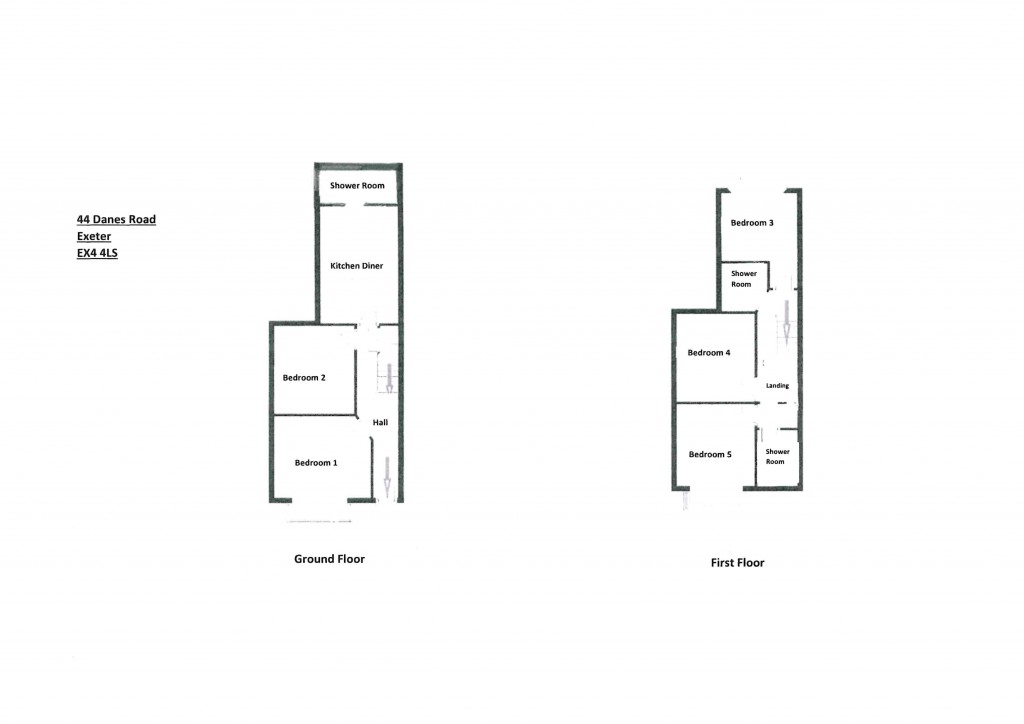 Floorplans For Danes Road, Exeter