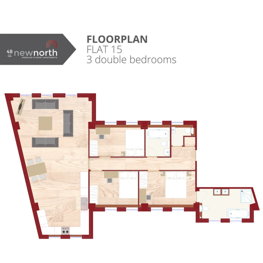 Floorplans For The Courtyard, 48 New North Road, Exeter