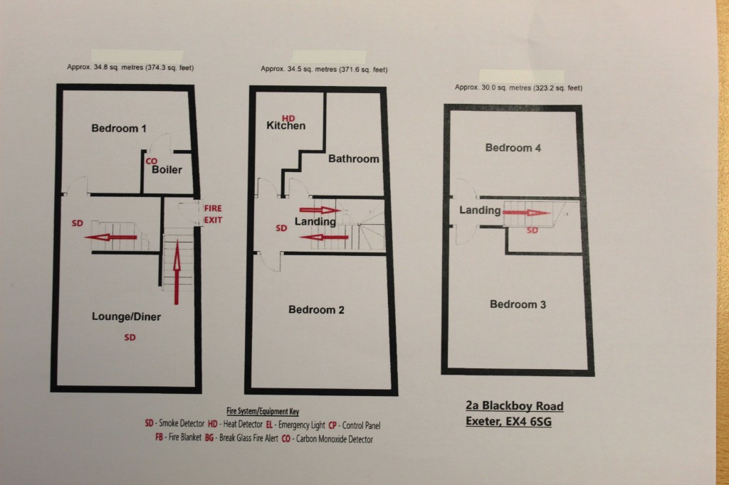 Floorplans For Blackboy Road, Exeter