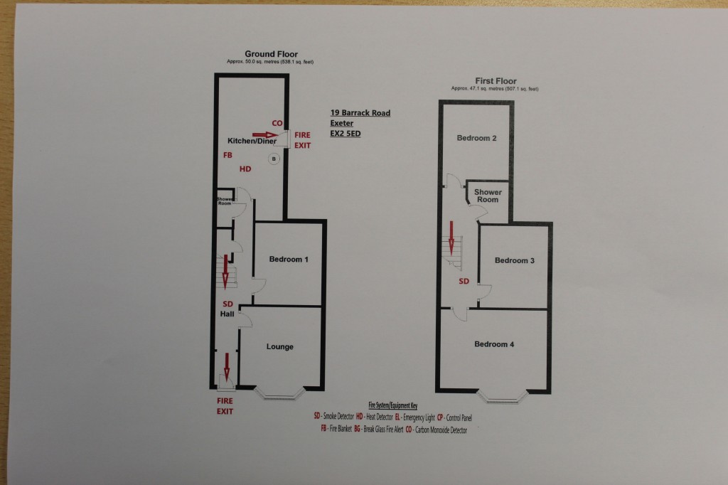 Floorplans For Barrack Road, Exeter