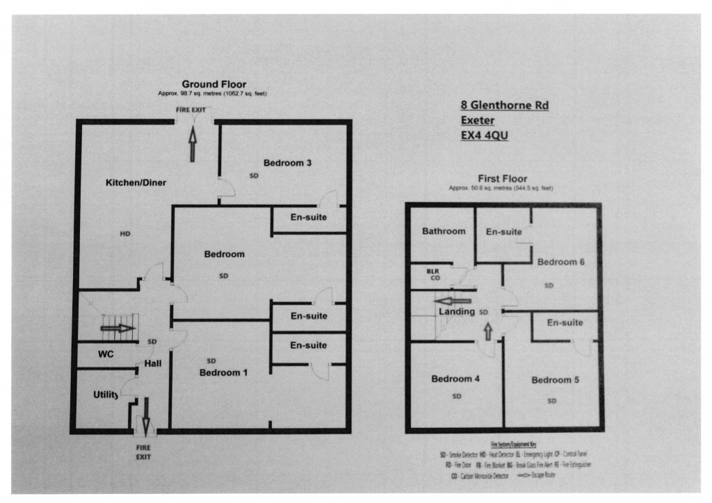 Floorplans For Glenthorne Road, Exeter