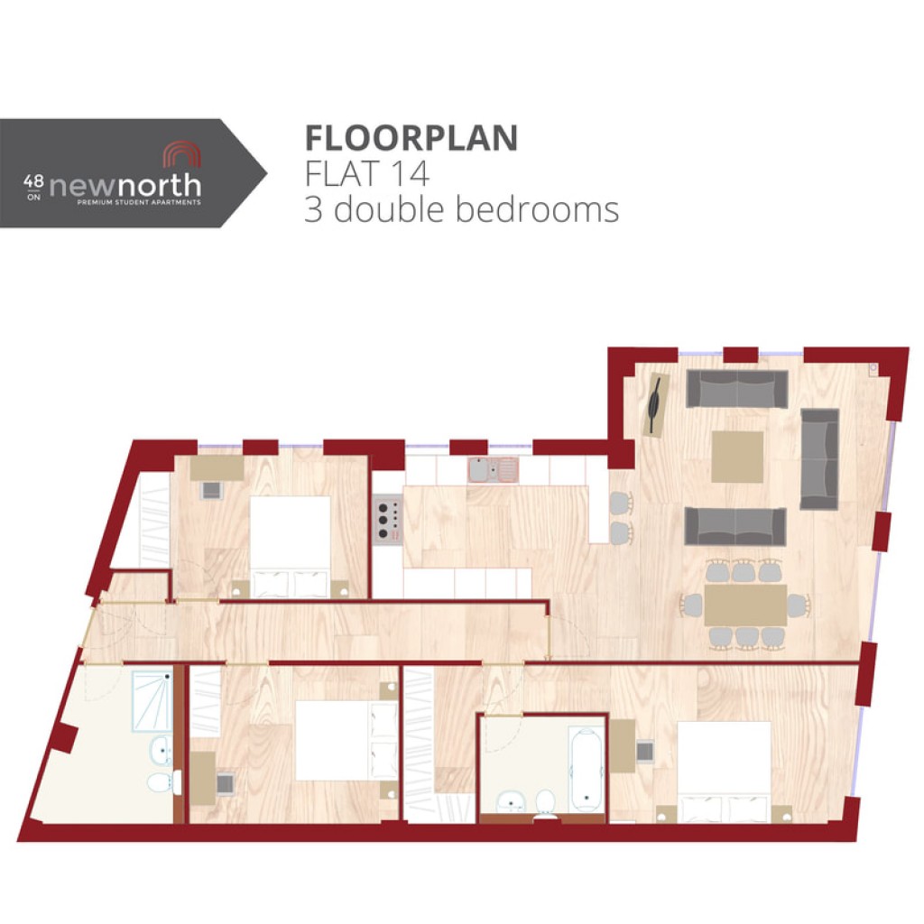 Floorplans For The Courtyard, 48 New North Road, Exeter